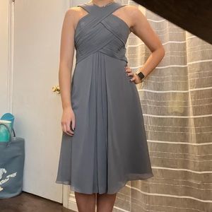 Size 2 dark gray chiffon bridesmaid dress